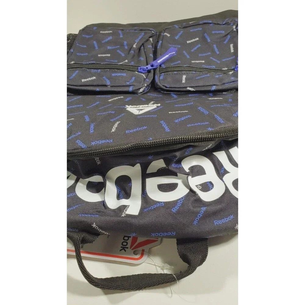 Reebok Sienna Backpack Book Bag Zippered Black Purple Athletic New with Tags